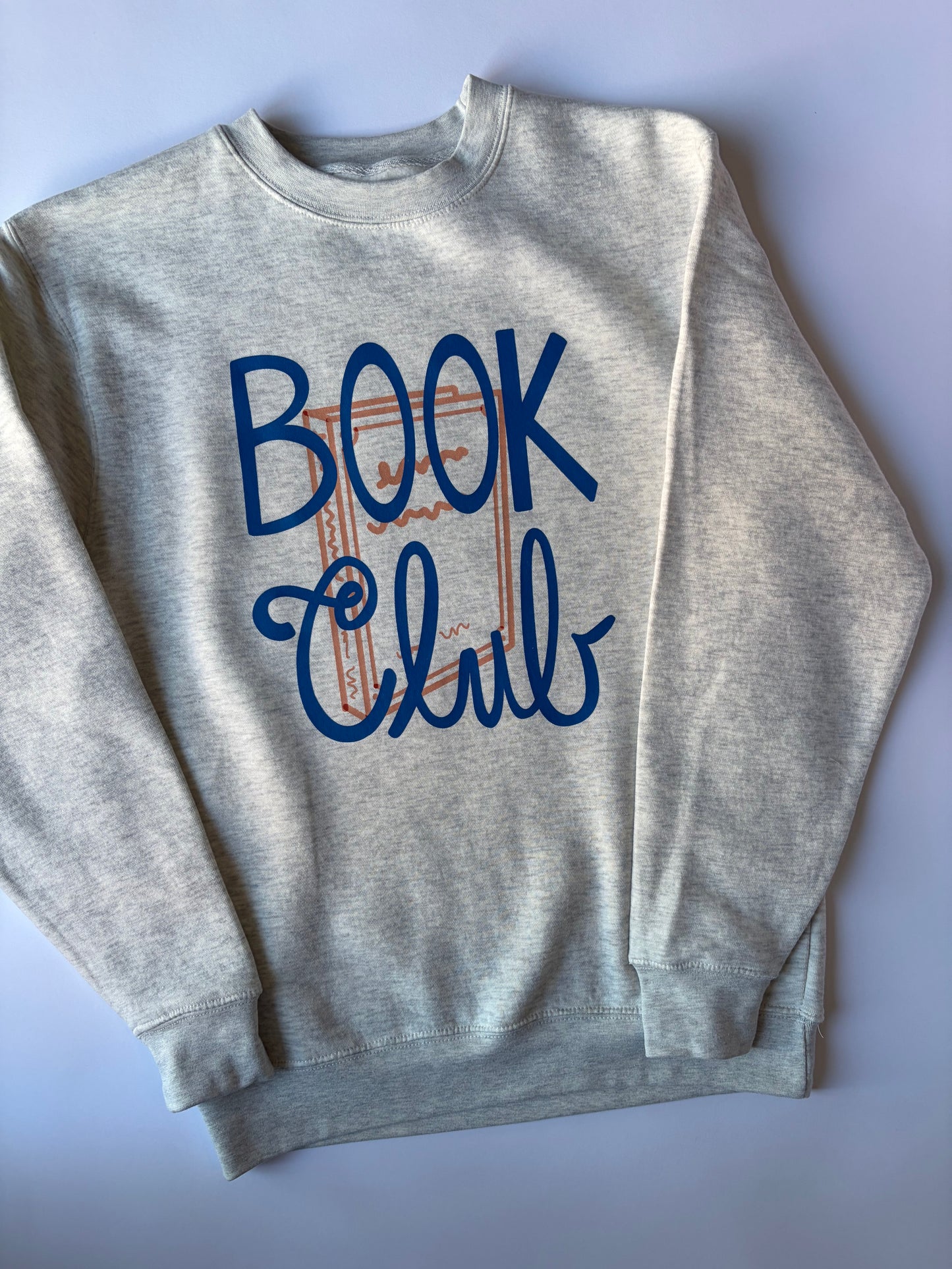 Book Club on Adult Oatmeal Heather Sweatshirt