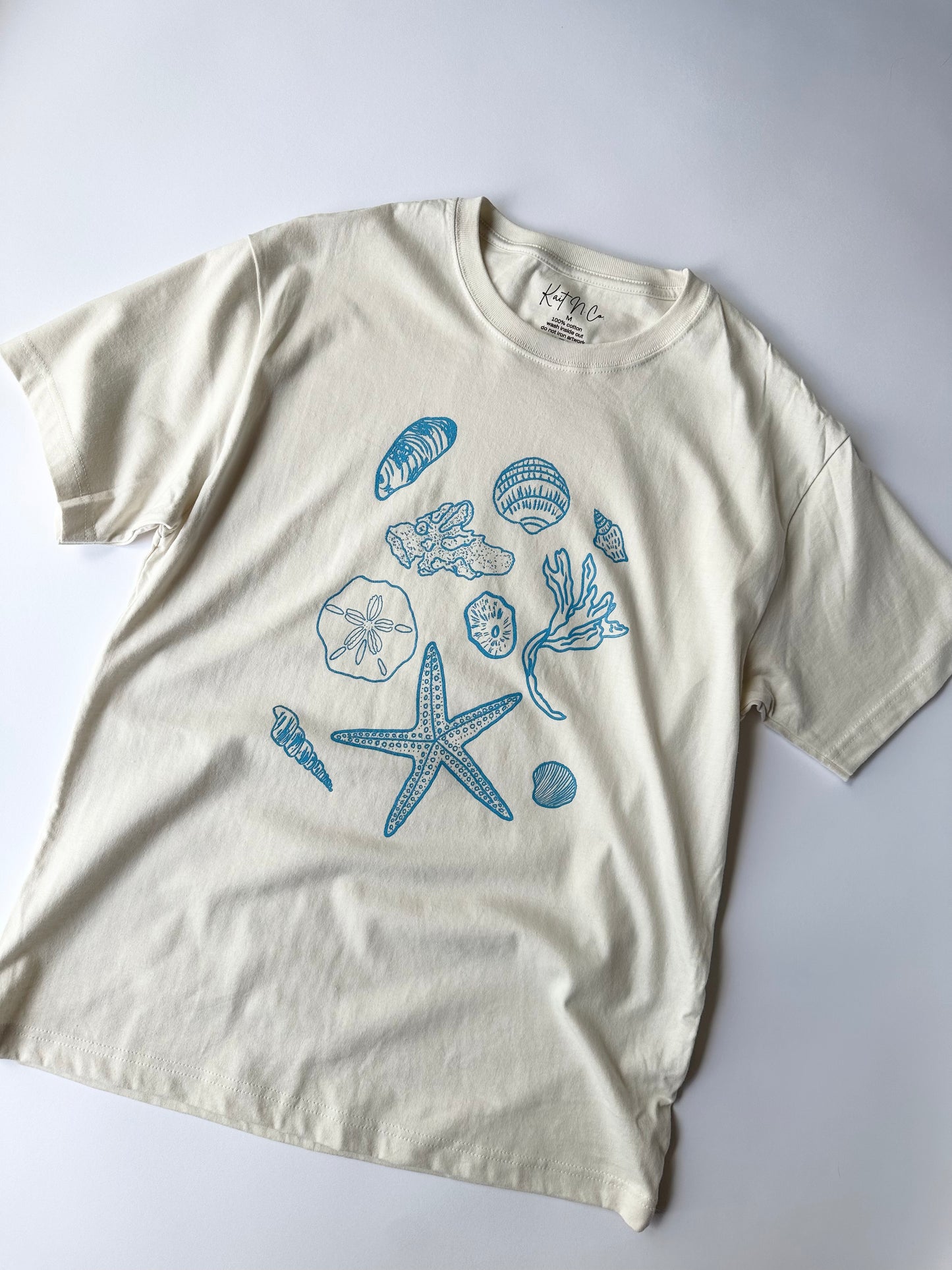 Ocean Finds on Vintage White Short Sleeve Tee