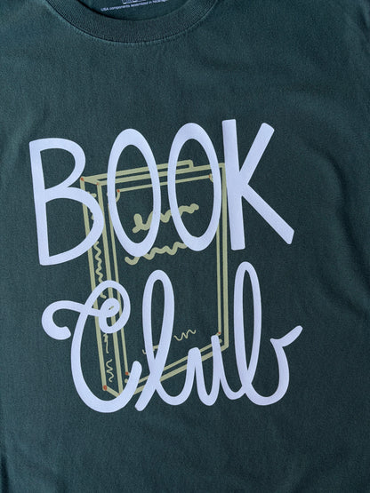 Book Club on Adult Vintage Washed Pine Short Sleeve Tee