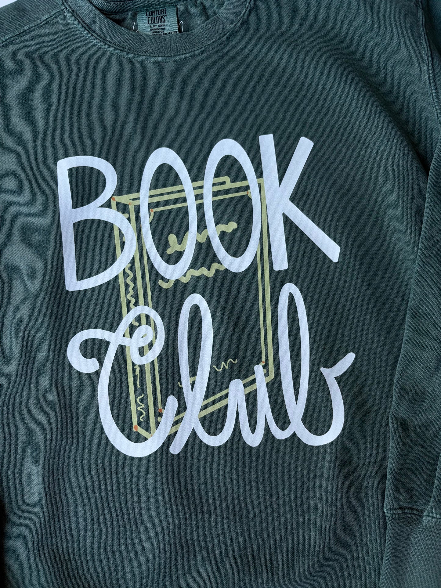 Book Club on Adult Vintage Washed Spruce Sweatshirt