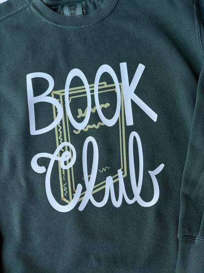 Book Club on Adult Vintage Washed Spruce Sweatshirt