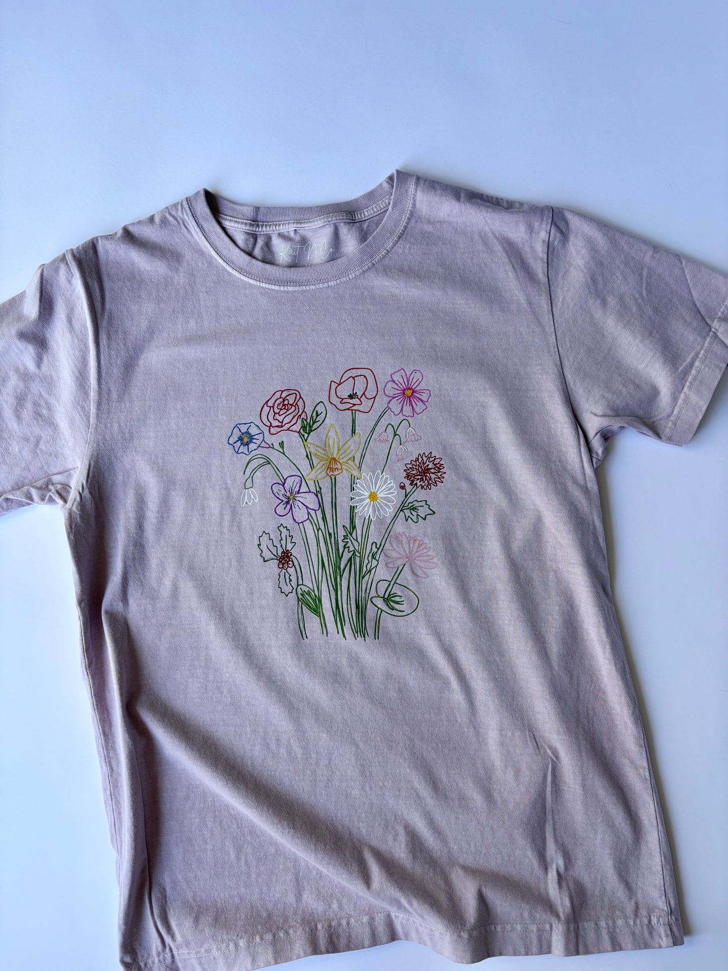 Grow Together on Adult Vintage Washed Lavender Short Sleeve Tee