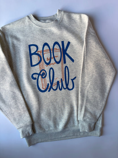 Book Club on Adult Oatmeal Heather Sweatshirt