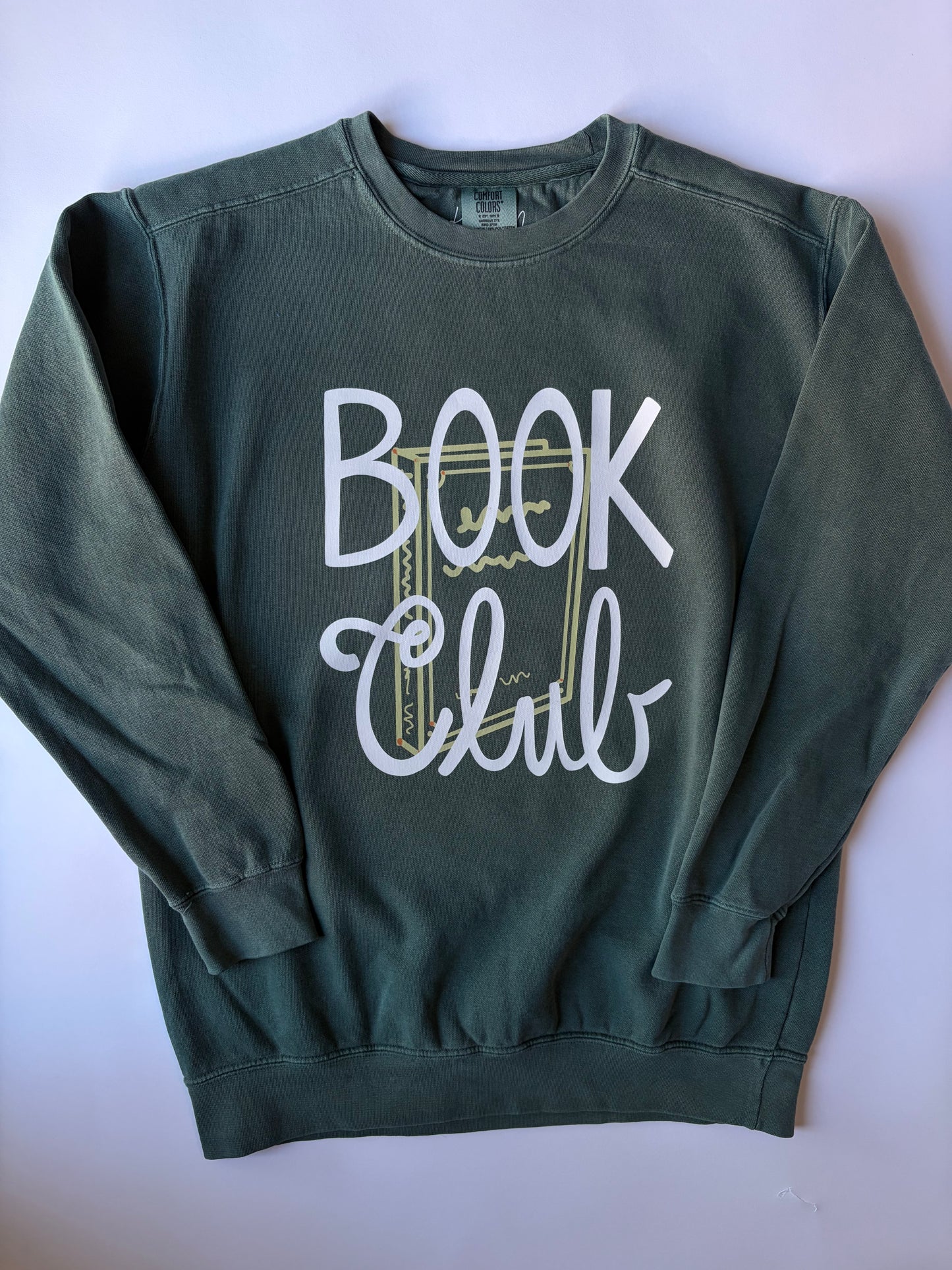 Book Club on Adult Vintage Washed Spruce Sweatshirt