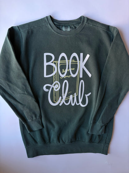 Book Club on Adult Vintage Washed Spruce Sweatshirt
