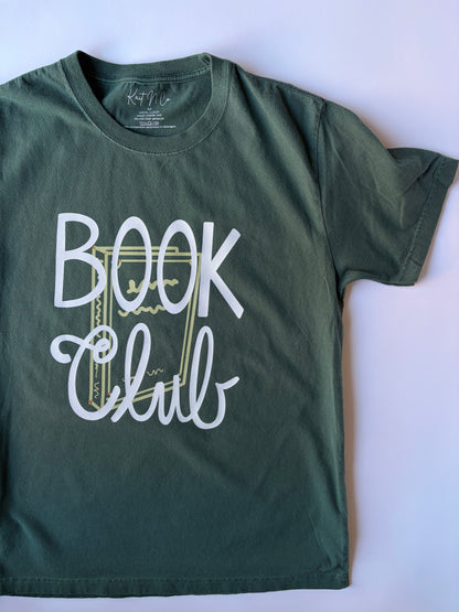 Book Club on Adult Vintage Washed Pine Short Sleeve Tee
