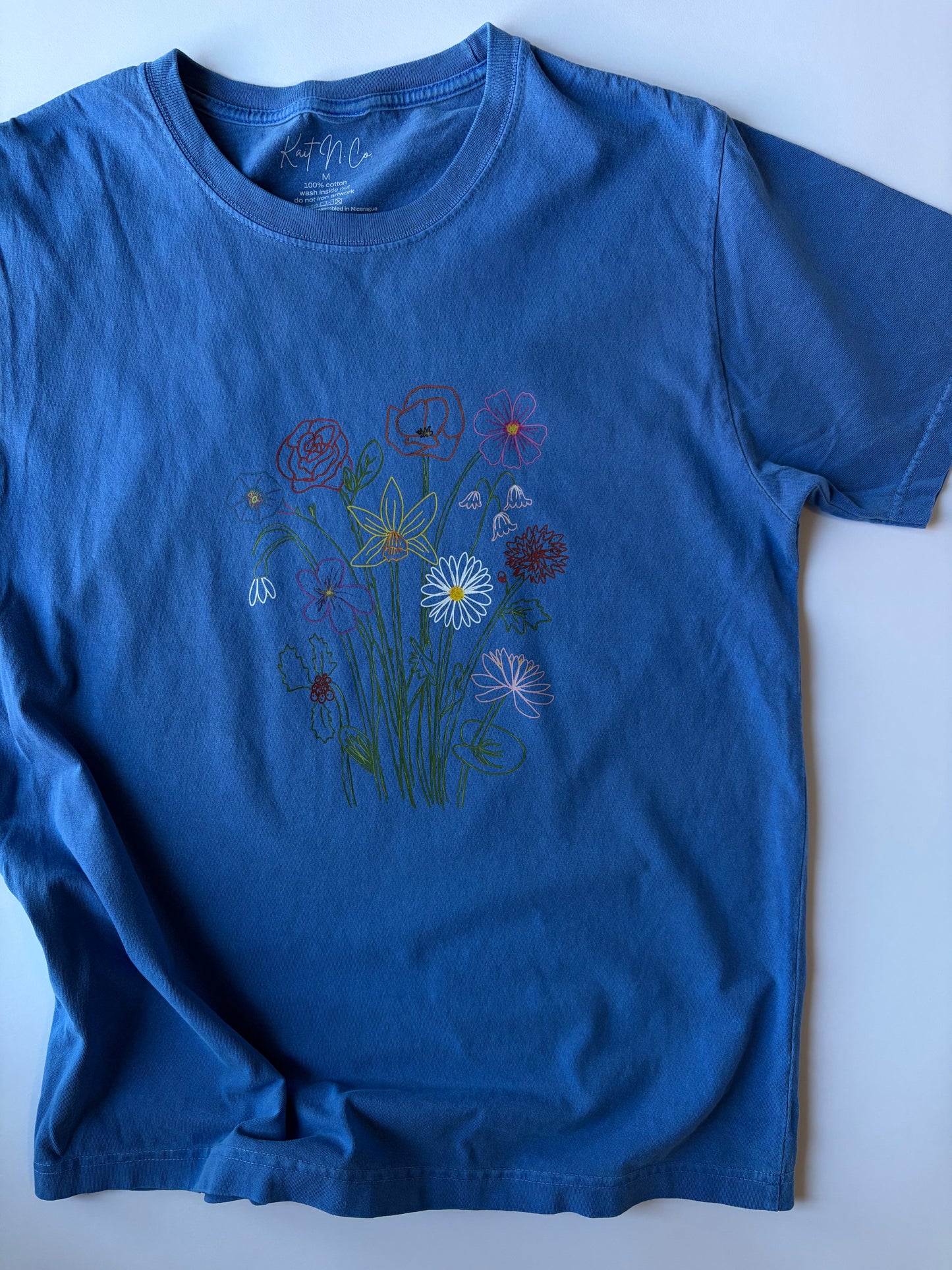Grow Together on Adult Washed Royal Blue Short Sleeve Tee