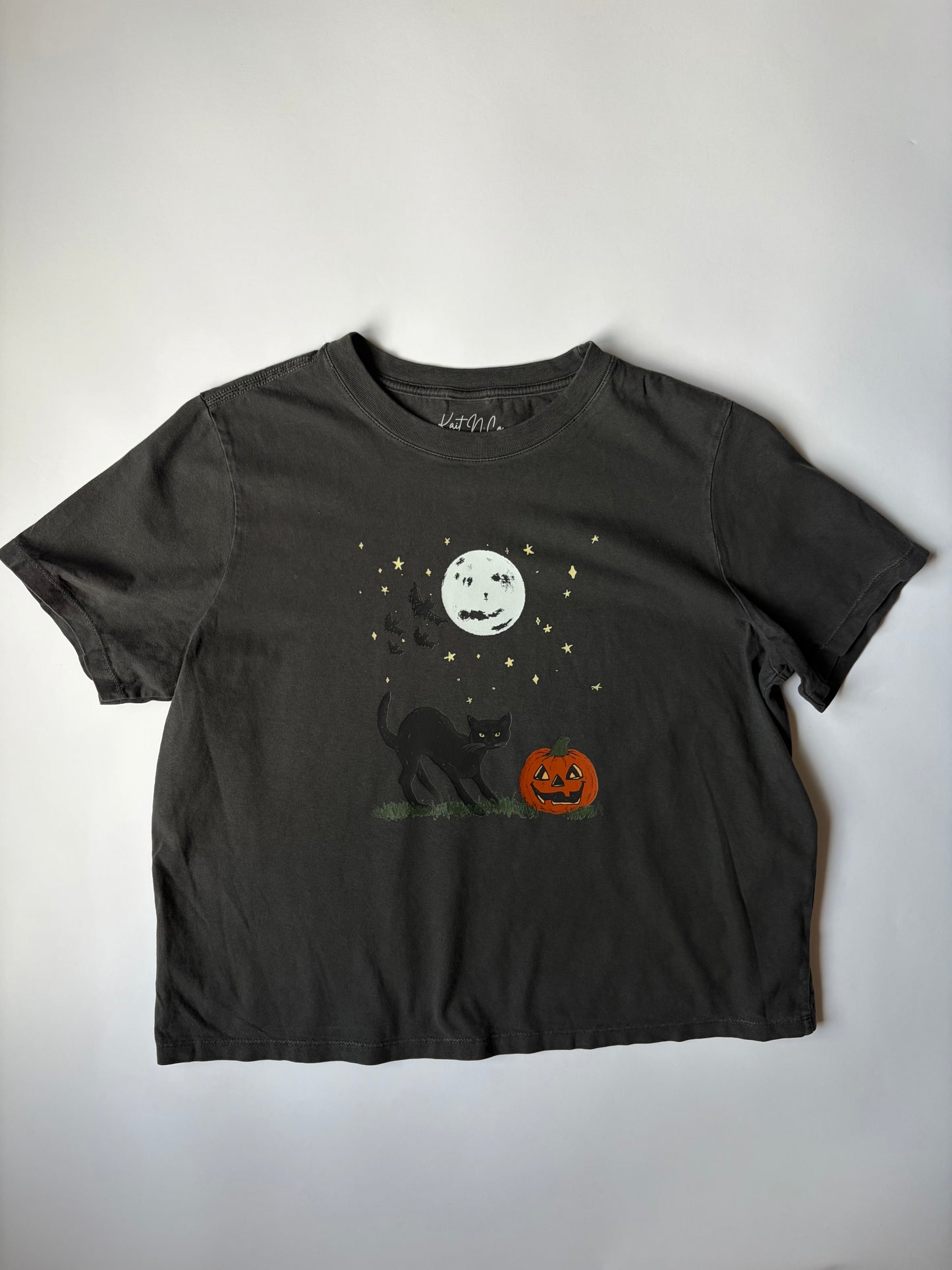 Autumn After Dark Adult Washed Black Short Sleeve Tee