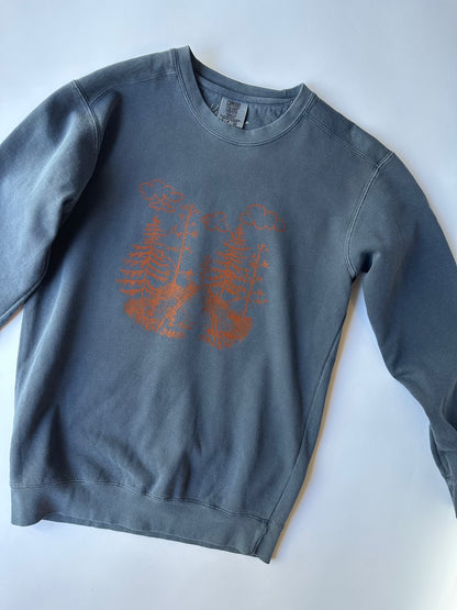 Nature Path on Denim Sweater