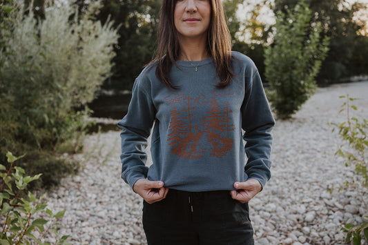 Nature Path on Denim Sweater