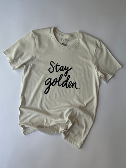 Stay Golden Tee on Vintage White