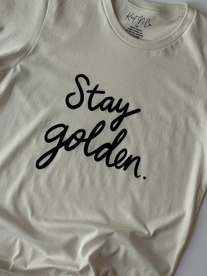 Stay Golden Tee on Vintage White