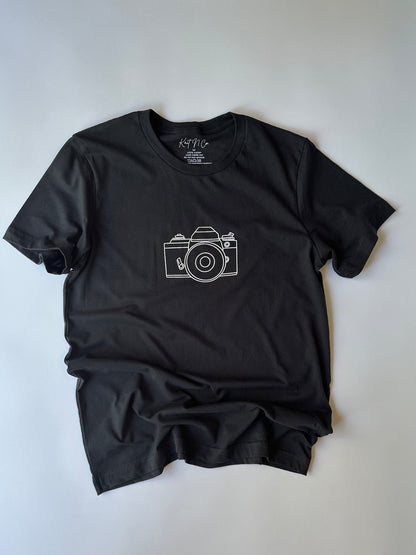 Nikon Camera Tee on Dark Grey