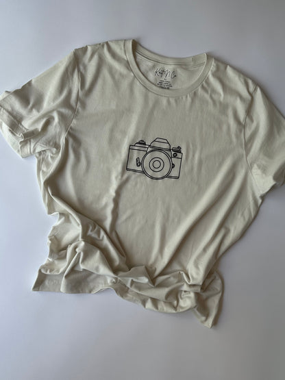 Nikon Camera Tee on Vintage White