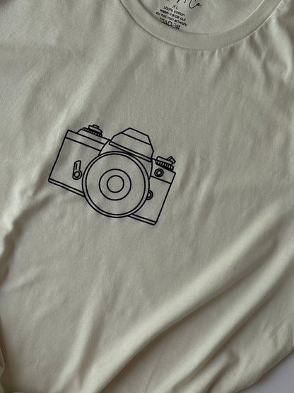 Nikon Camera Tee on Vintage White