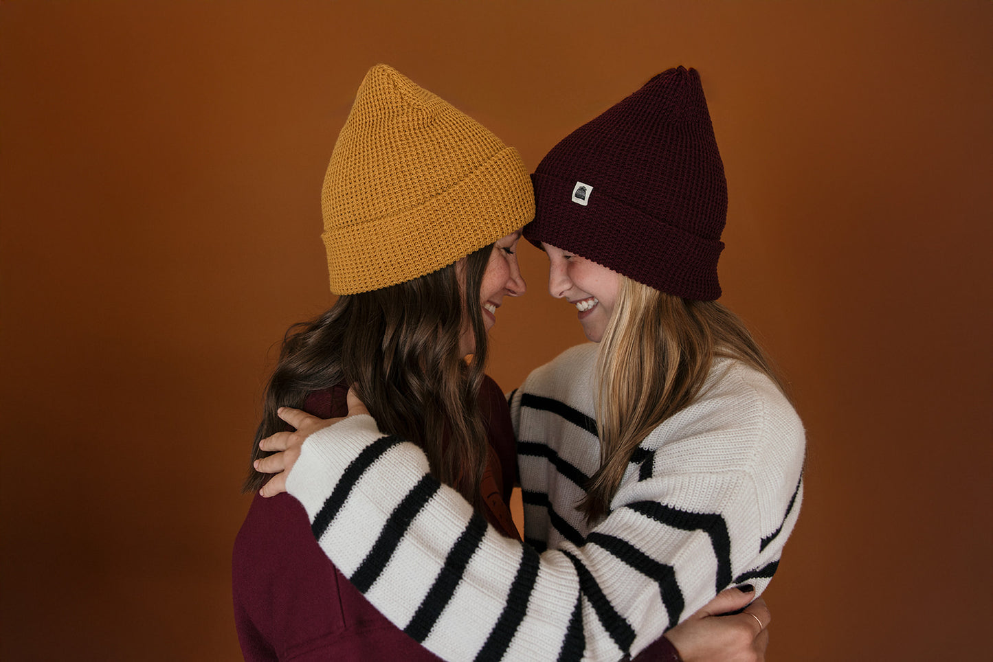 Hat Cuff on Burgundy Beanie