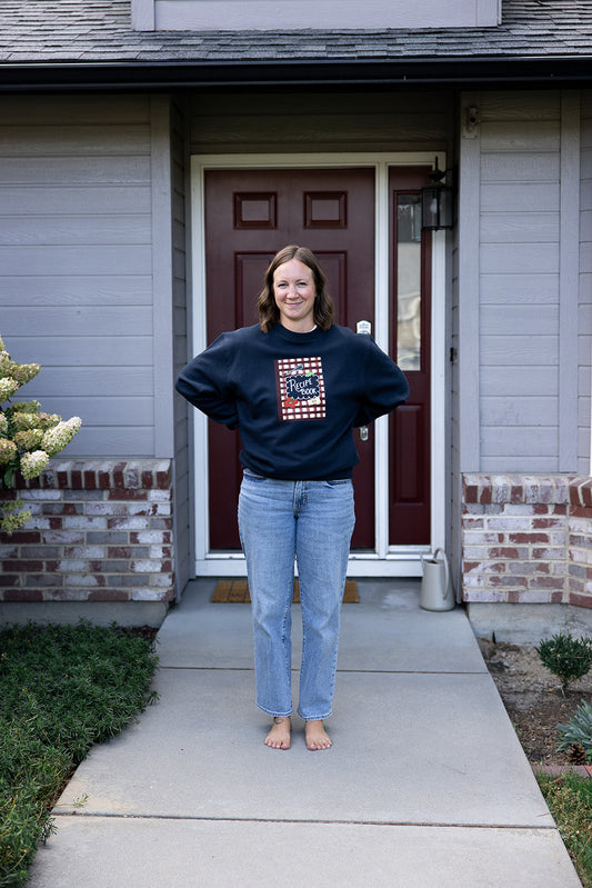 Recipe Book Adult Navy Sweatshirt
