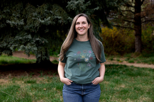 Grow Together on Adult Vintage Washed Pine Short Sleeve Tee