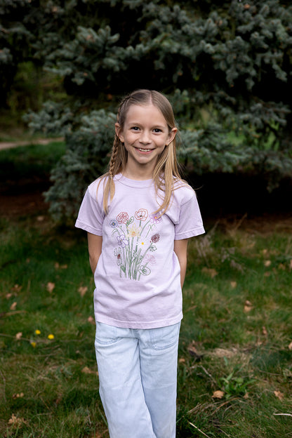 Grow Together on Youth Washed Bright Lavender Short Sleeve Tee