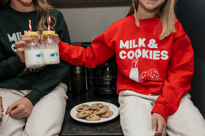 Kids Milk & Cookies on Red Sweater