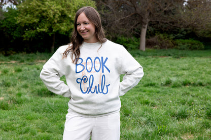 Book Club on Adult Oatmeal Heather Sweatshirt