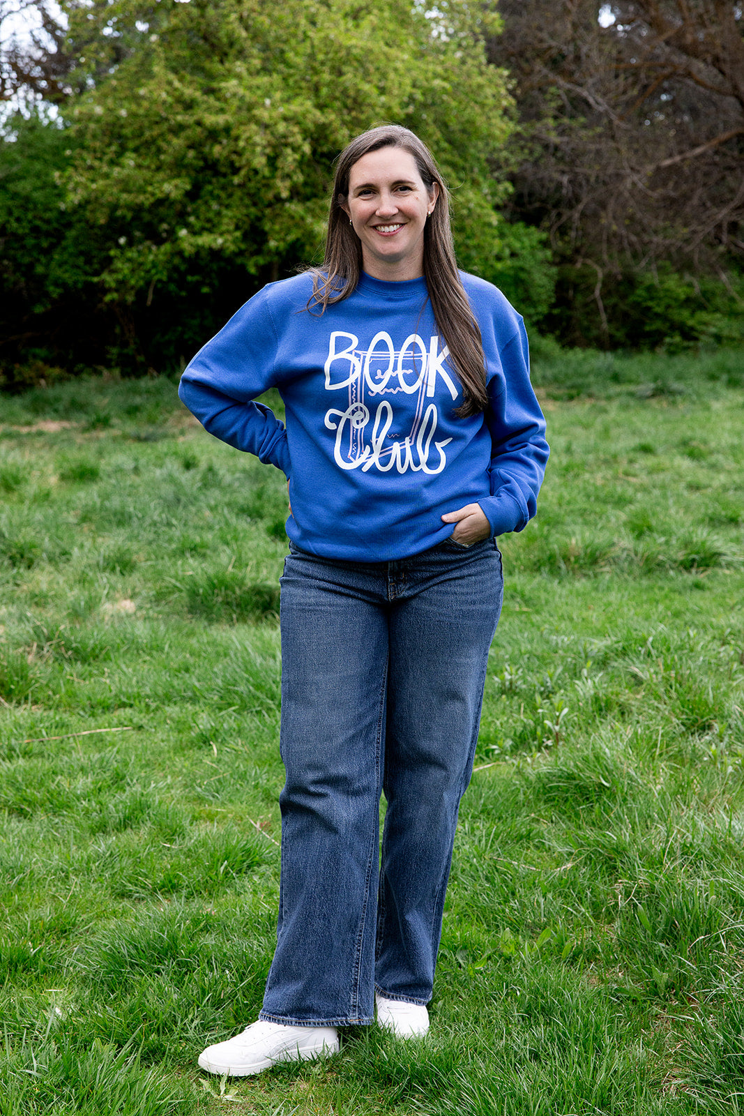 Book Club on Adult Royal Blue Sweatshirt