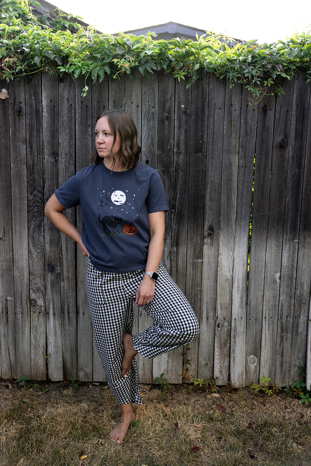 Autumn After Dark Adult Washed Navy Short Sleeve Tee