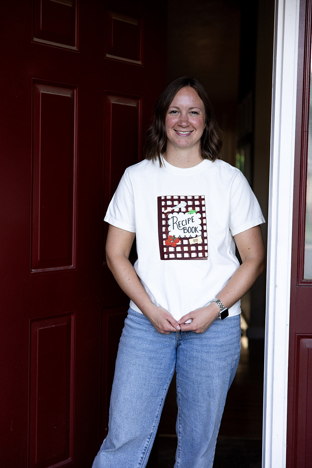 Recipe Book Adult Vintage White Short Sleeve Tee