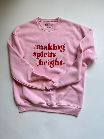 Making Spirits Bright Sweater on Pink