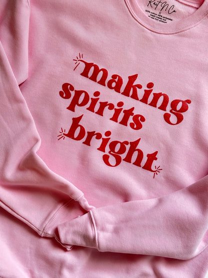 Making Spirits Bright Sweater on Pink