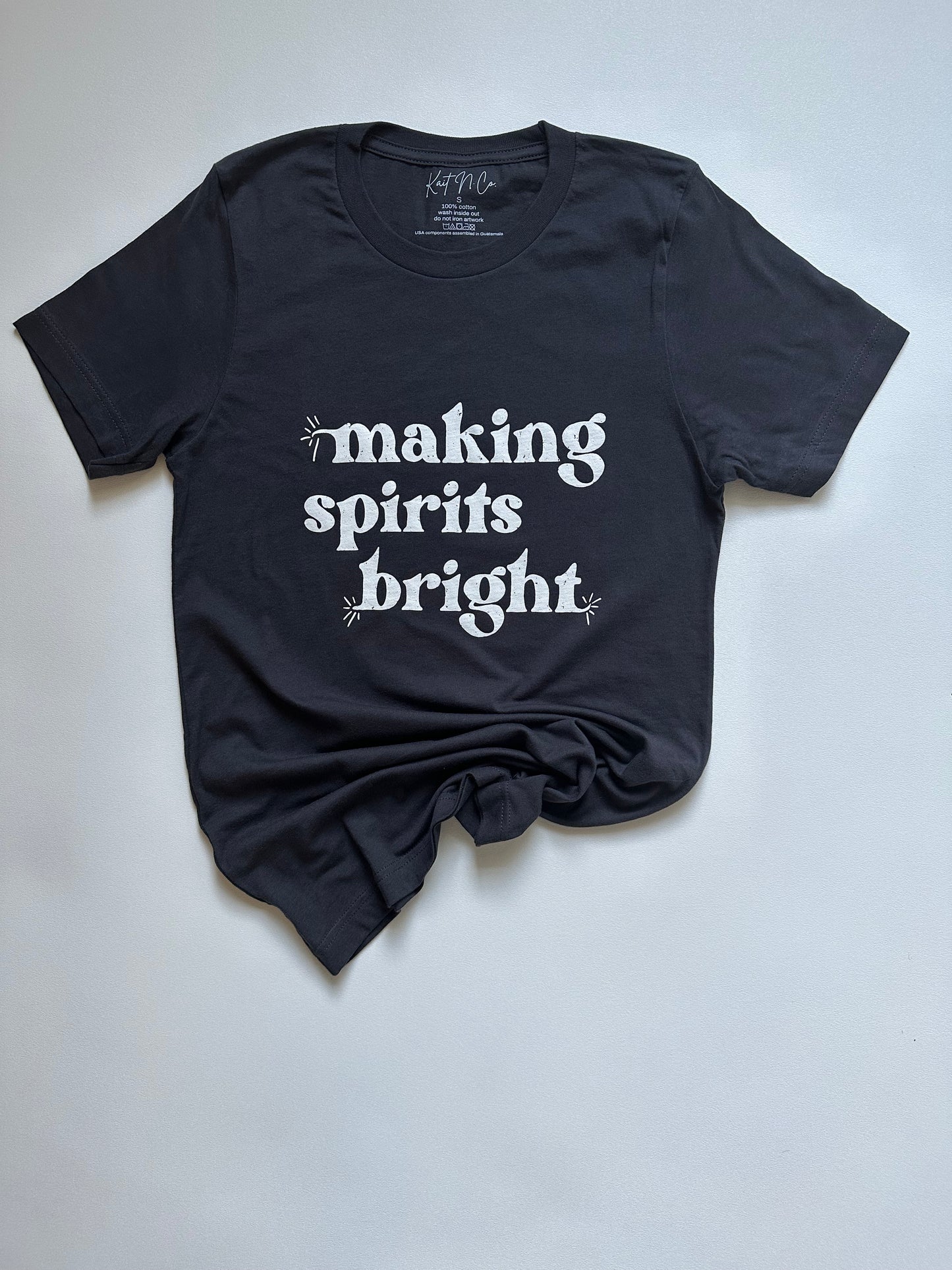 Making Spirits Bright Tee on Dark Grey