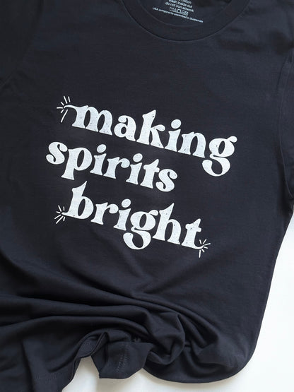 Making Spirits Bright Tee on Dark Grey