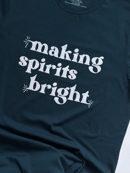 Making Spirits Bright Tee on Dark Teal