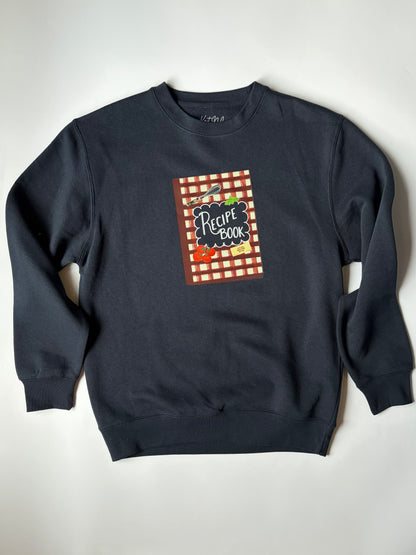 Recipe Book Adult Navy Sweatshirt