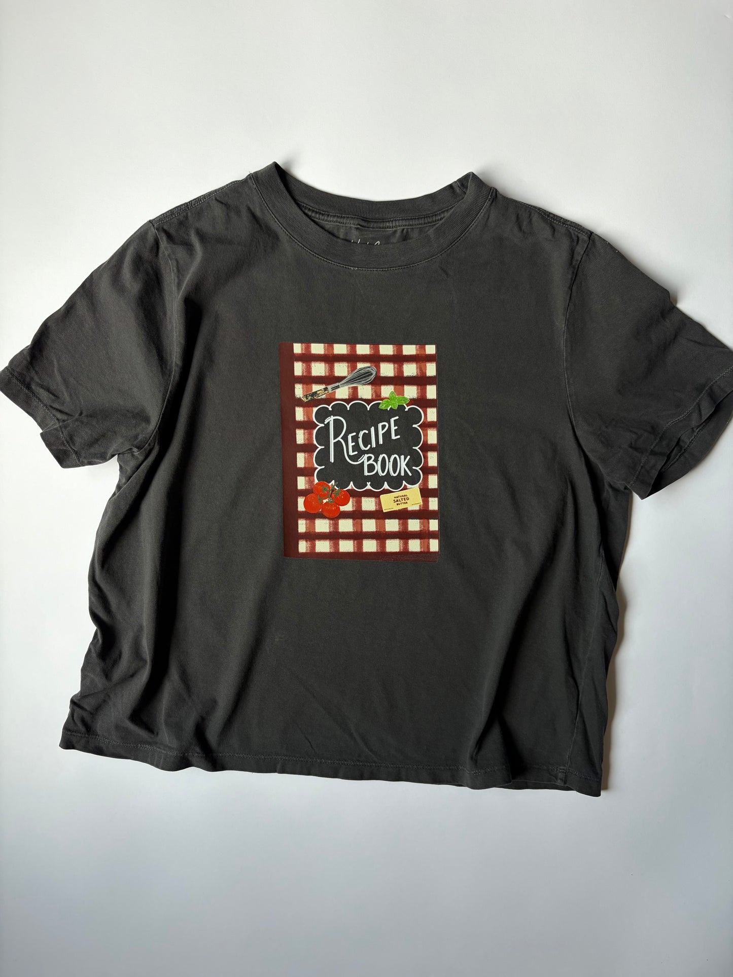 Recipe Book Adult Washed Black Short Sleeve Tee