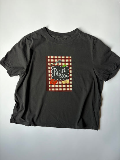 Recipe Book Adult Washed Black Short Sleeve Tee