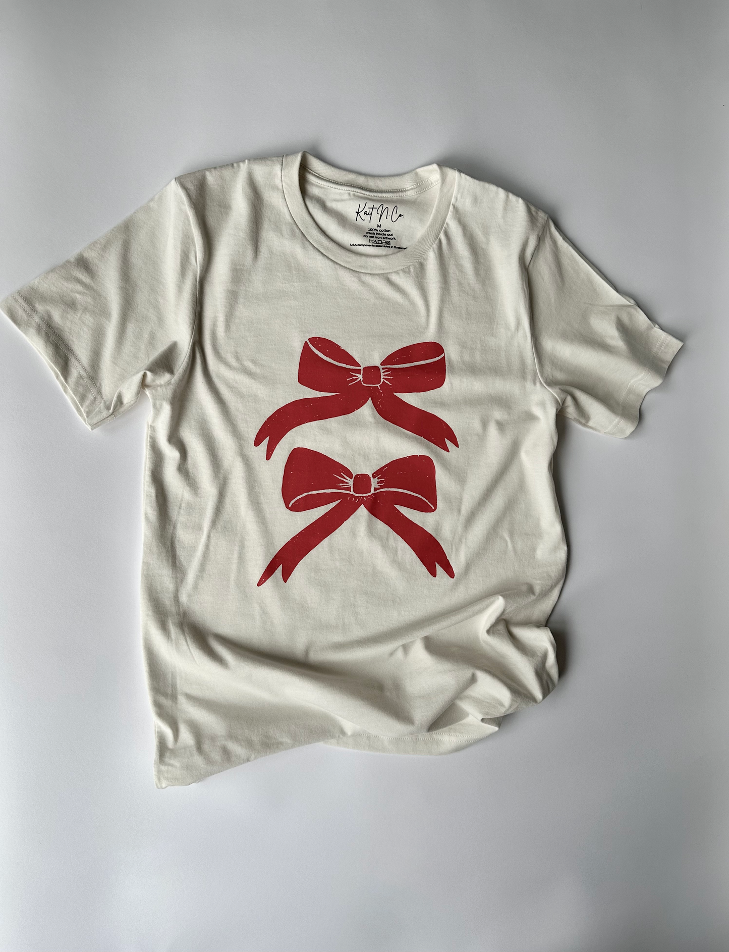 Red Bows in Vintage White