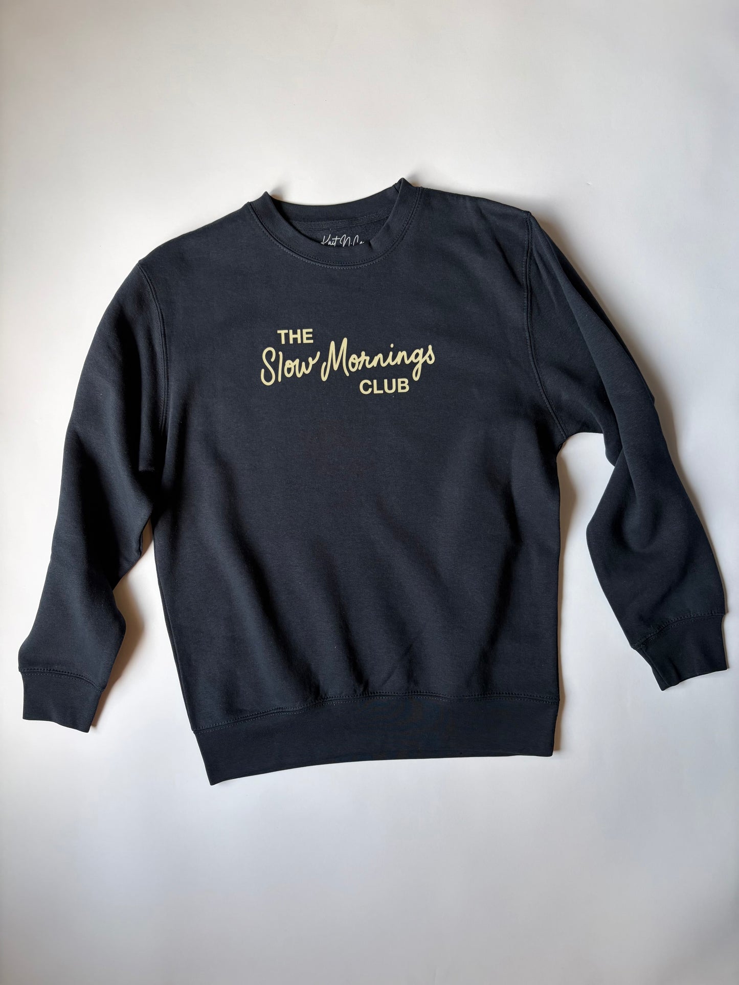The Slow Mornings Club Adult Navy Sweatshirt