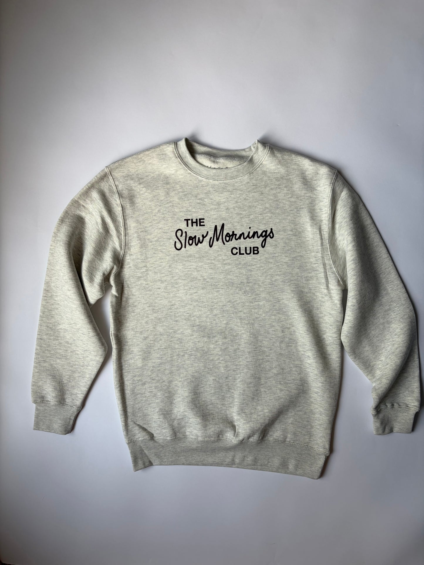 The Slow Mornings Club Adult Oatmeal Heather Sweatshirt