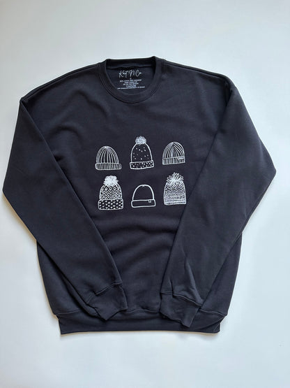 Winter Hats Sweater on Dark Grey