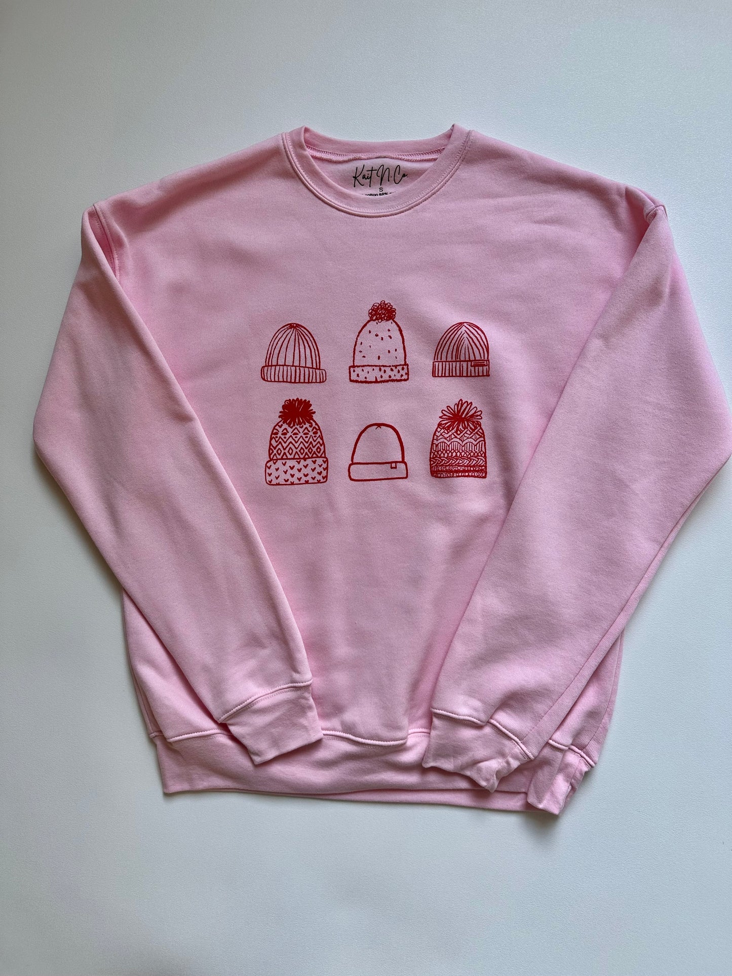 Winter Hats Sweater on Pink